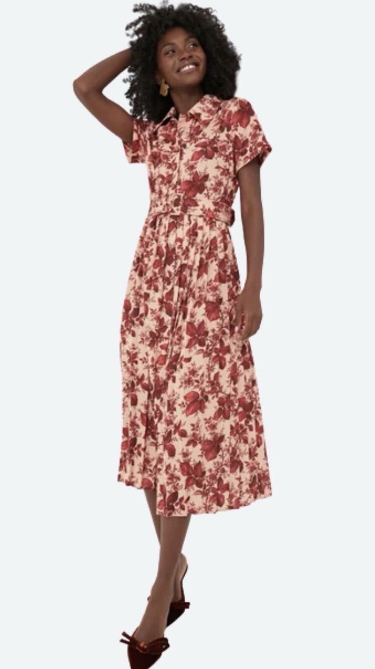 NWT Tuckernuck Flowering Dogwood Azzurr Dress Floral Fall Plus Size 3X NO BELT